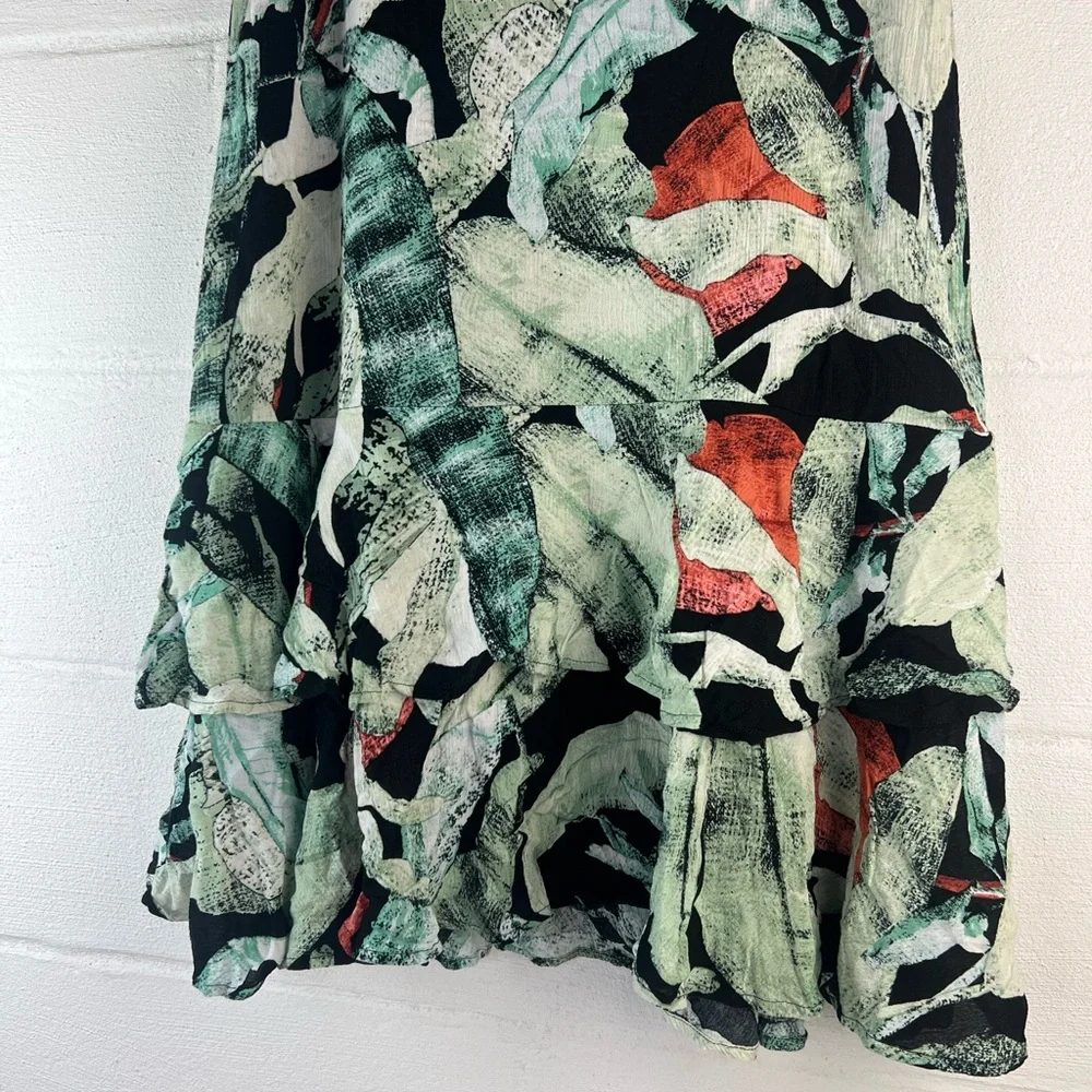 Lauren Conrad Tropical Palm Leaf Print Midi Skirt, Small